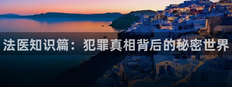 耽美小说推文：法医知识篇：犯罪真相背后的秘密世界